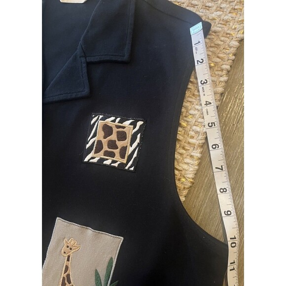 Bechmel Safari Animal Print Sleeveless Button Down Shirt Vest Top Cotton Size XL - Picture 13 of 15